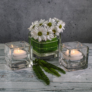 Richland Square Glass Cube Vase 4" Set of 12